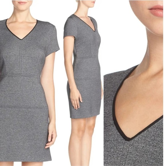 ANDREW MARC SCUBA SHEATH CASUAL KNEE LENGTH DRESS WOMEN'S SIZE 6 PETITE - Picture 2 of 16